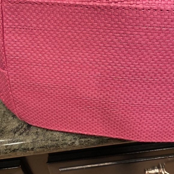 Neiman Marcus Hot Pink Woven Tote Bag Purse with Padded Straps - Picture 10 of 10